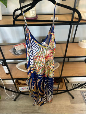 Women's Watermelon Mini Dress in Blue and White